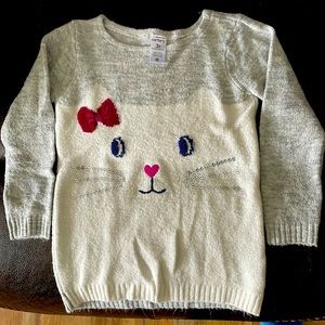 Carters Girls 3T Sweater with Sequin Whiskers.